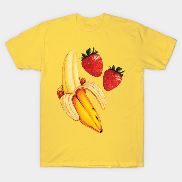 Strawberry Banana T-Shirt by KellyGilleran